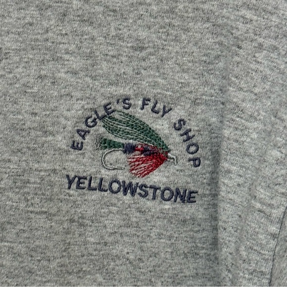 Eagle’s Fly Shop Yellowstone Fishing Camp David Long Sleeve T-Shirt Mens M RARE - Picture 3 of 4